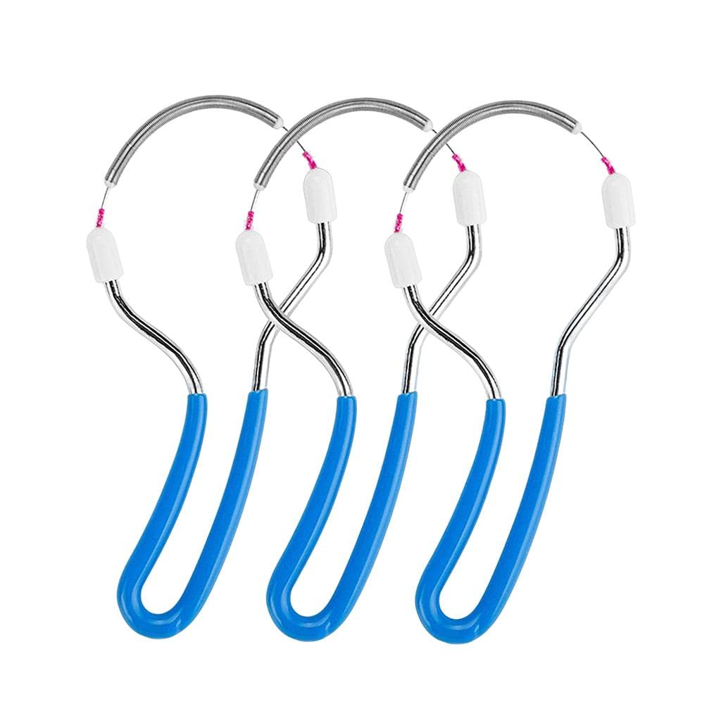 7AGAT stainless steel facial hair removal spring tool with soft grip handle, used for painless face, upper lip, and chin hair removal.