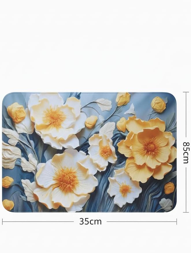 7AGAT non-slip decorative bath rug, soft absorbent indoor floor mat for bedroom, living room, kitchen, or bathroom.