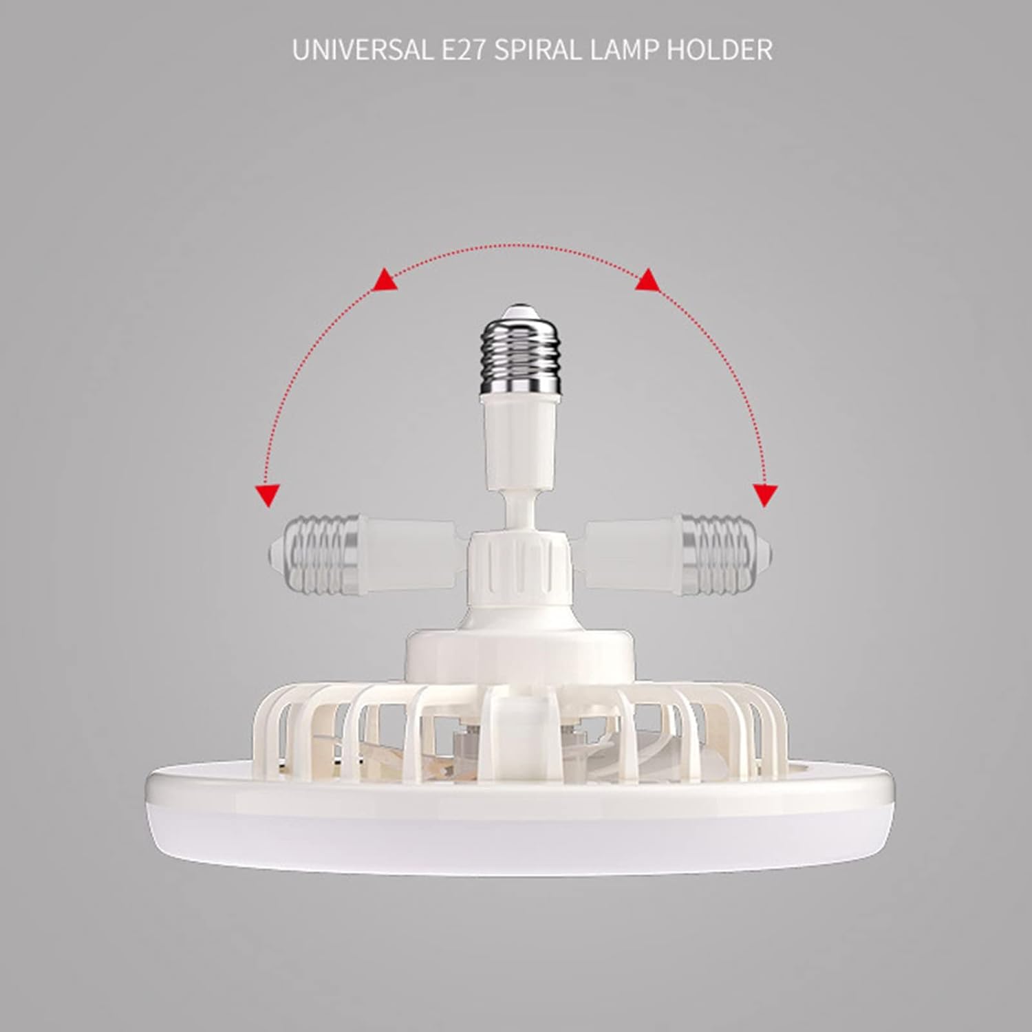 Enclosed Ceiling Fan with LED Light, E26 Base, Remote Control, 25 cm