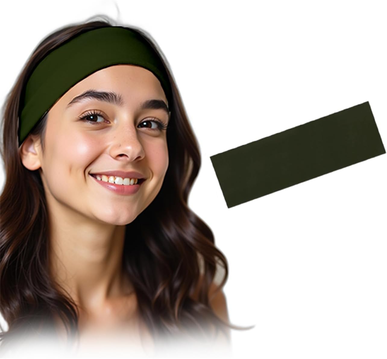 Black 7AGAT stretchy cotton headband for women, non-slip elastic hair band, soft fabric, ideal for daily wear.