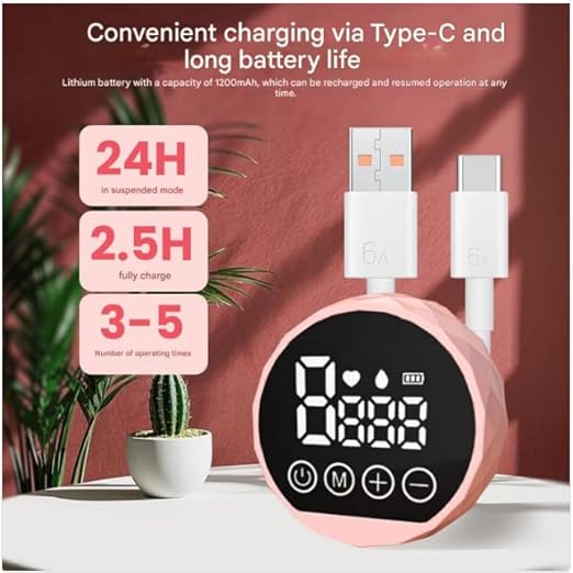 Pink BPA-free portable 7AGAT electric breast pump with 9 modes, automatic operation, designed for convenient breastfeeding.
