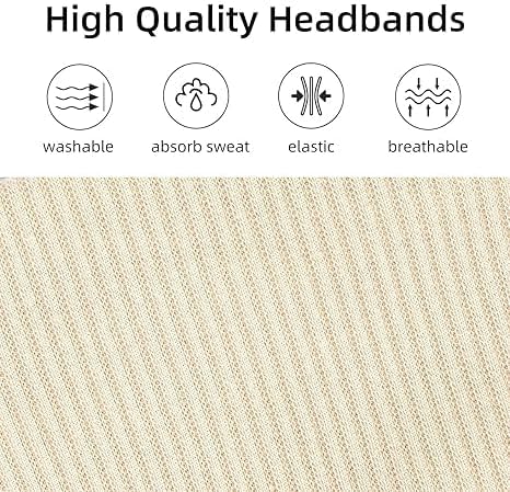 Soft ribbed elastic women's headband by 7AGAT, stretchy hair wrap for sports, yoga, makeup, and daily wear
