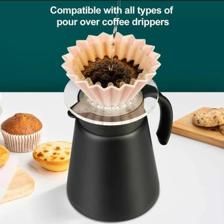 7AGAT stainless steel vacuum insulated thermal carafe with ergonomic handle, double wall insulation for hot and cold beverages.