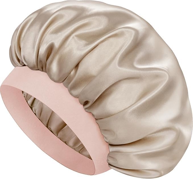 7AGAT satin sleep bonnet for hair protection, soft silk night cap with elastic band, adjustable hair wrap for curly and frizzy hair.