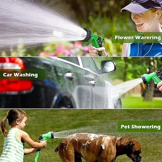 7AGAT expanding garden hose, lightweight and flexible with automatic expand and contract features, ideal for easy storage and garden use