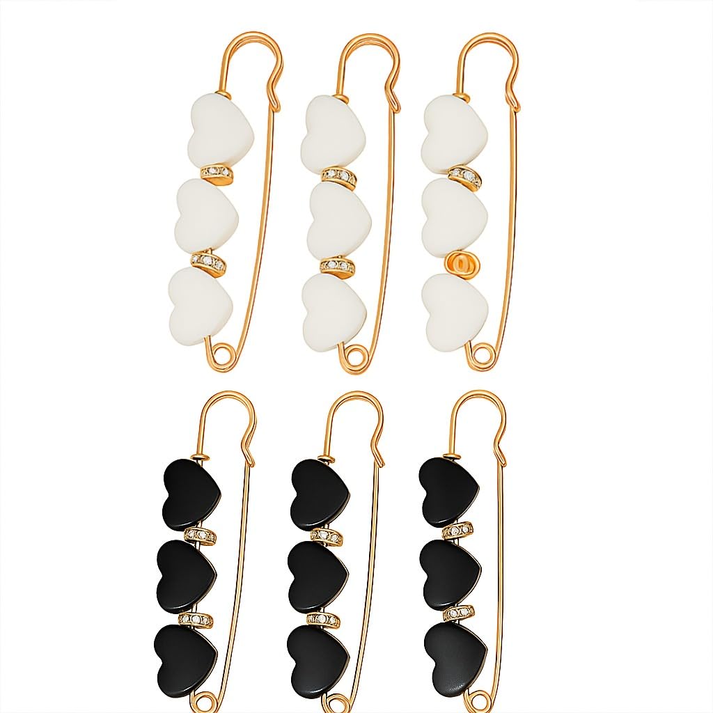 Decorative 7AGAT hijab pin with beaded design and crystal accents, stylish multi-purpose safety pin for accessories.