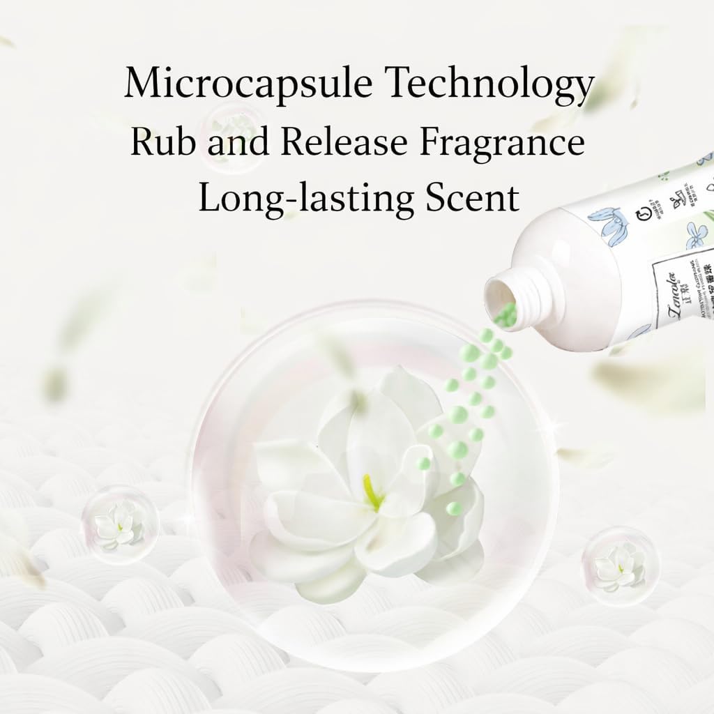 7AGAT laundry scent booster beads 220g with long-lasting fabric fragrance, shown in a clear plastic container.
