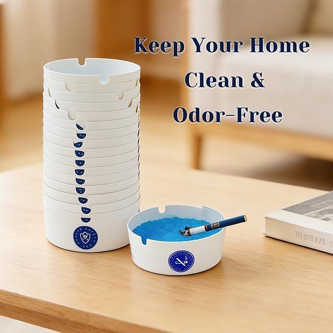 Set of 25 portable disposable paper ashtrays from 7AGAT, smokeless, odor-reducing for indoor and outdoor use