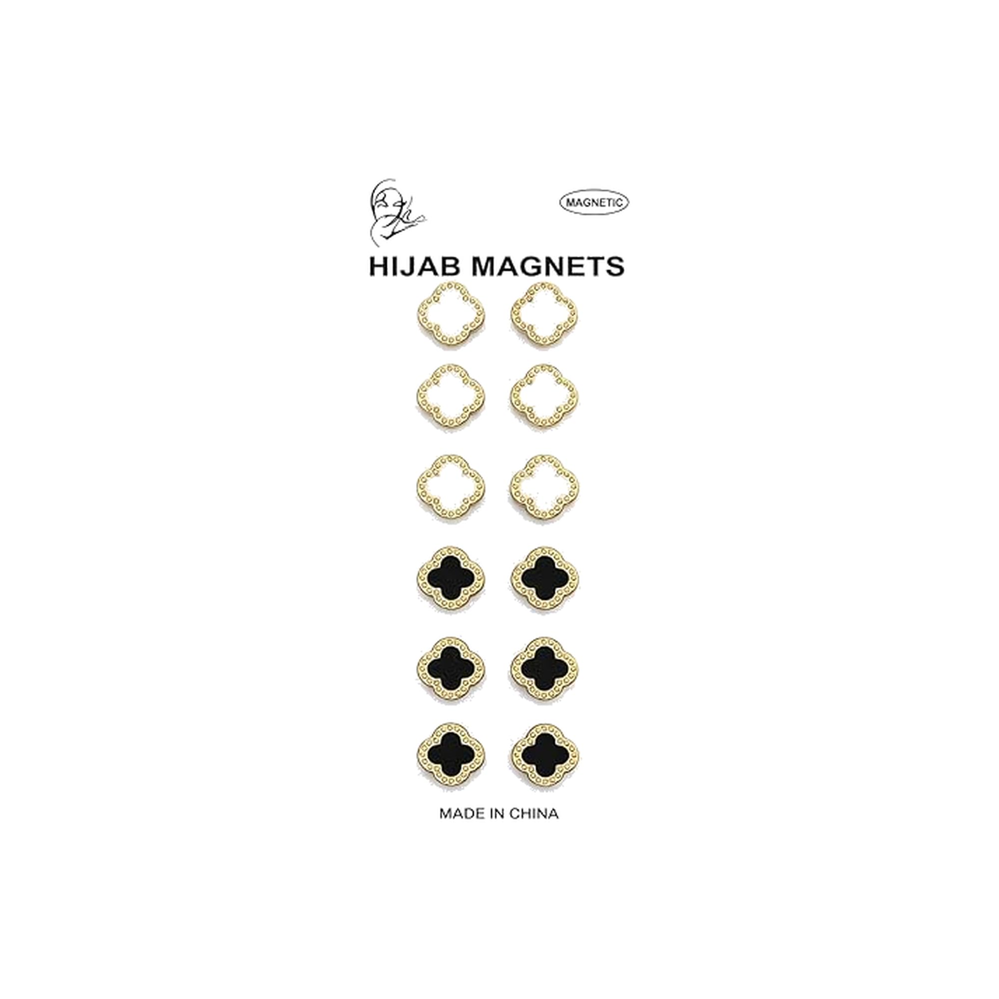 Six pairs of 7AGAT No-Snag Magnetic Hijab Pins with fabric-safe scarf magnets, displayed on a plain background.