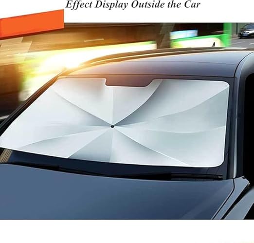7AGAT foldable car windshield sunshade umbrella with UV protection and reflective coating, universal fit for vehicle sun protection