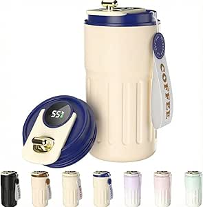 7AGAT insulated coffee tumbler with leak-proof lid, double-wall design, reusable travel mug for hot and cold drinks.