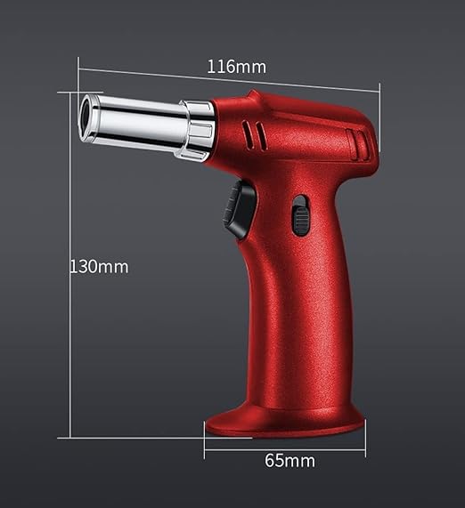 7AGAT professional butane torch lighter with adjustable head, refillable blow torch, safety lock, and stable base for kitchen and BBQ use.
