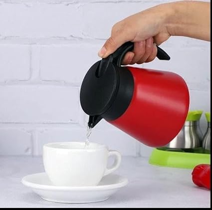 7AGAT stainless steel vacuum insulated thermal carafe with ergonomic handle, double wall insulation, for hot and cold beverages.