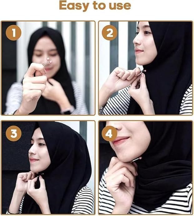 Set of 12 cute scarf brooch pins from 7AGAT, designed for hijabs, headscarves, and shawls, featuring decorative Muslim scarf clips.