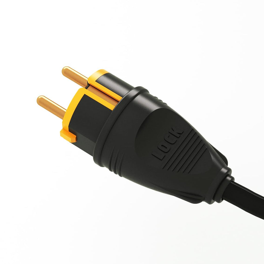 7AGAT iLOCK male electrical plug with 16A 250V 3500W, black rewirable power plug with copper contacts for extension cords