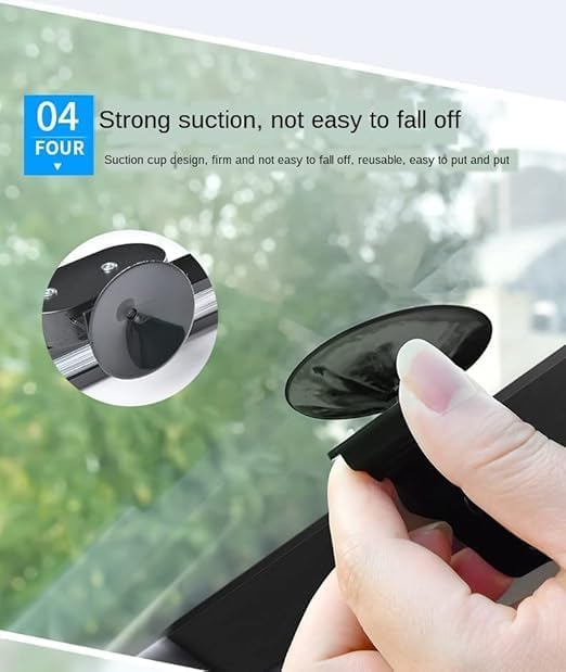 7AGAT retractable car sunshade for front and rear windshield, UV protection, easy to install and fold for vehicle sun protection.