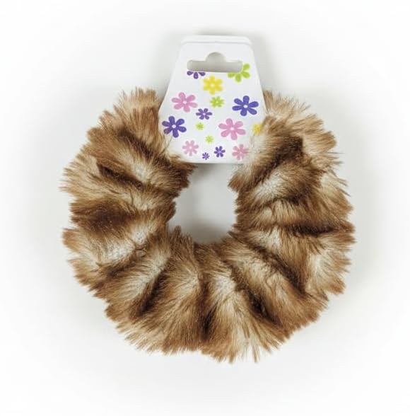 Colorful 7AGAT ponytail holders made of faux fur, soft and fluffy, perfect for women and girls, set of two hair accessories.