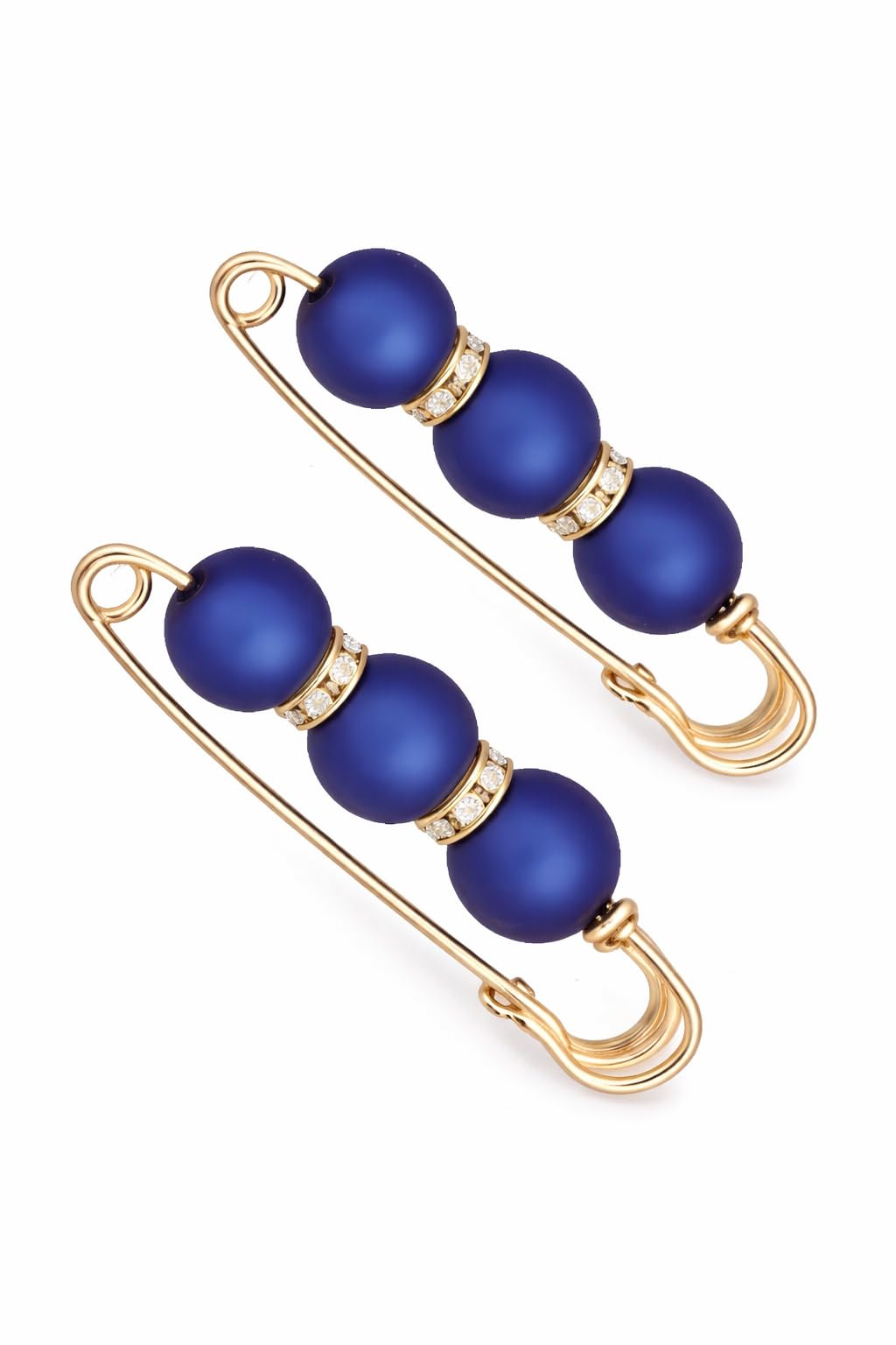 Decorative 7AGAT hijab pin with beaded design and crystal accents, stylish safety pin for versatile headscarf accessorizing.