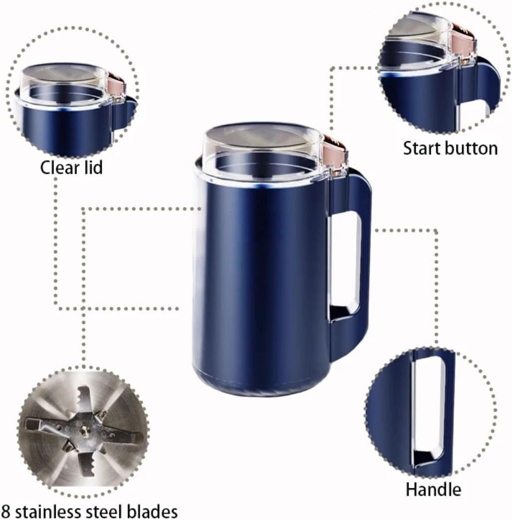 Blue 7AGAT electric spice and coffee grinder with stainless steel blades, compact design, 300W power and one-touch start.