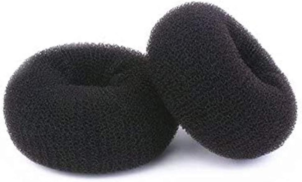 Two 7AGAT hair donut bun makers in ring style for creating elegant buns on short and thin hair, accessory for hair styling.