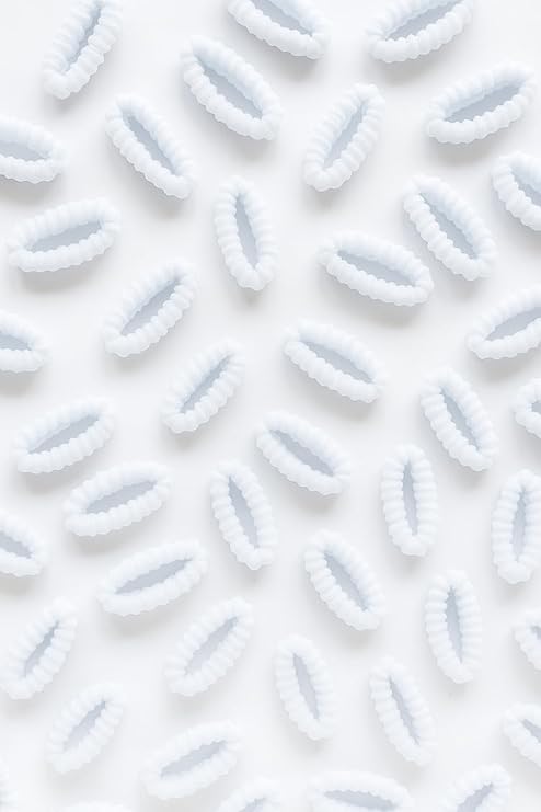 White soft elastic ponytail holders by 7AGAT Shopping, no-crease hair ties in a pack of 24 for gentle, secure hair styling.