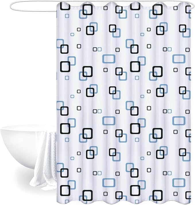 Waterproof 180x200 cm bathroom shower curtain with modern design and 12 hooks, suitable for home or hotel use by 7AGAT.