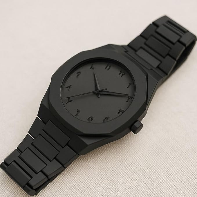 Men's carbon matte wrist watch by 7AGAT with minimalist design, analog dial, durable strap, and a comfortable fit for daily wear.