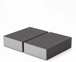 Pair of 7AGAT medium grade sanding sponge blocks for wood, metal, and walls, washable and reusable for DIY projects.