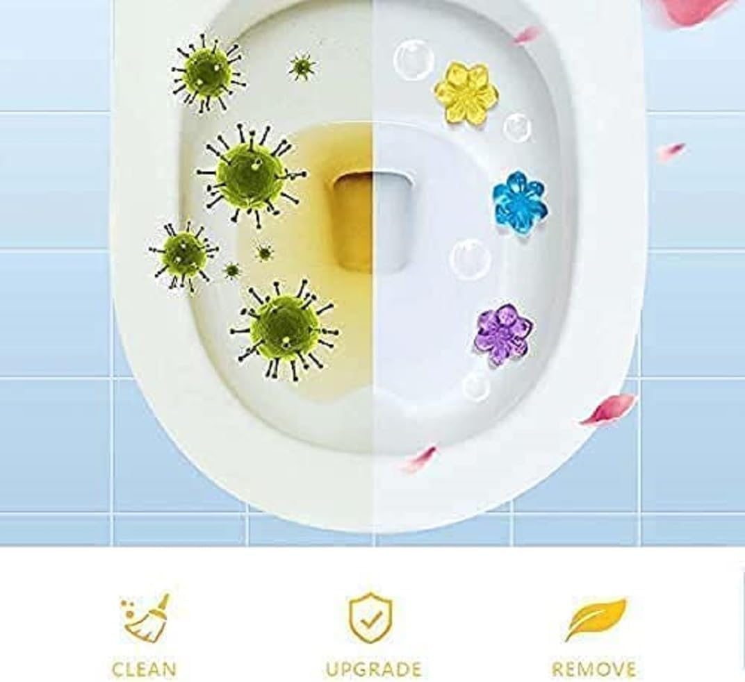 7AGAT toilet gel cleaner with multi-fragrance stamps, automatic cleaning action, long-lasting freshness, for up to 150 flushes.