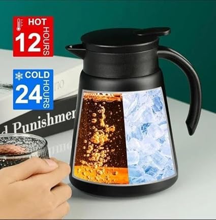 7AGAT stainless steel vacuum insulated thermos flask with ergonomic handle and double wall insulation for hot and cold beverages.