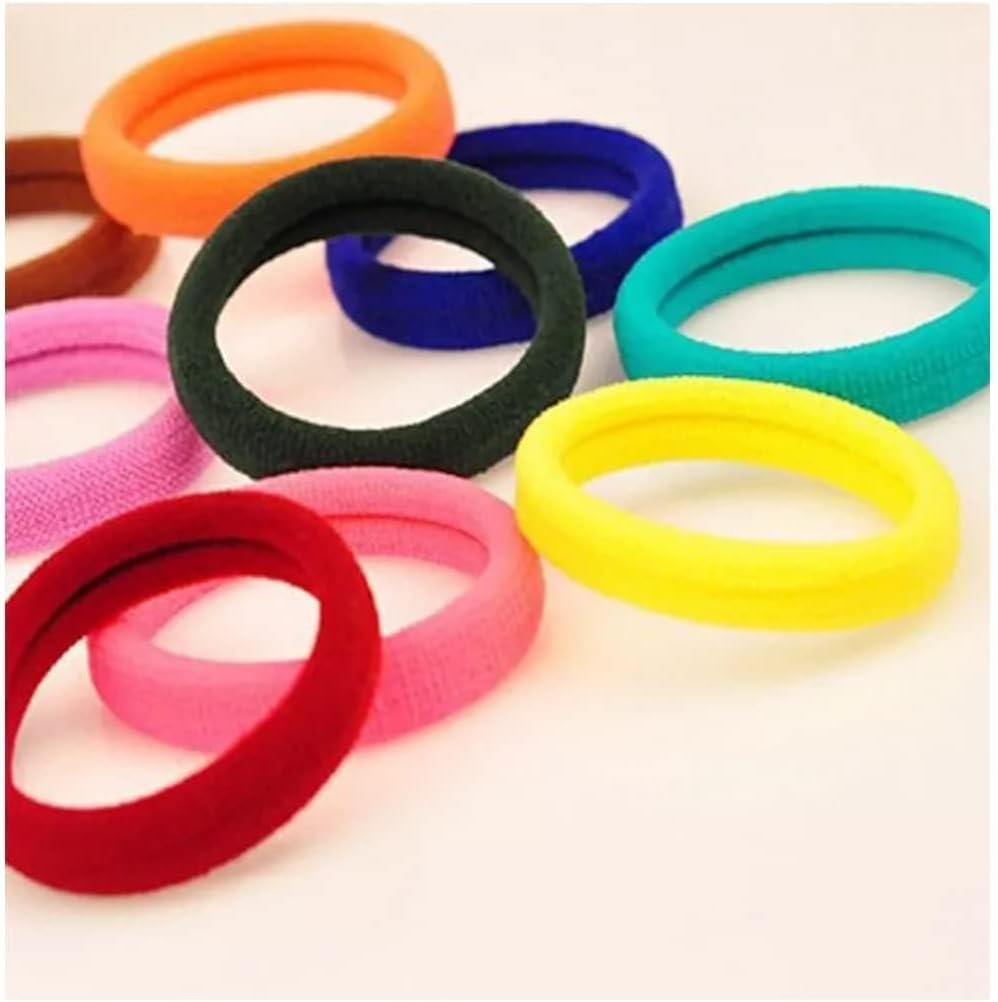 7AGAT cotton elastic hair ties for women, seamless thick ponytail holders, gentle on hair, no damage, ideal for thick hair.