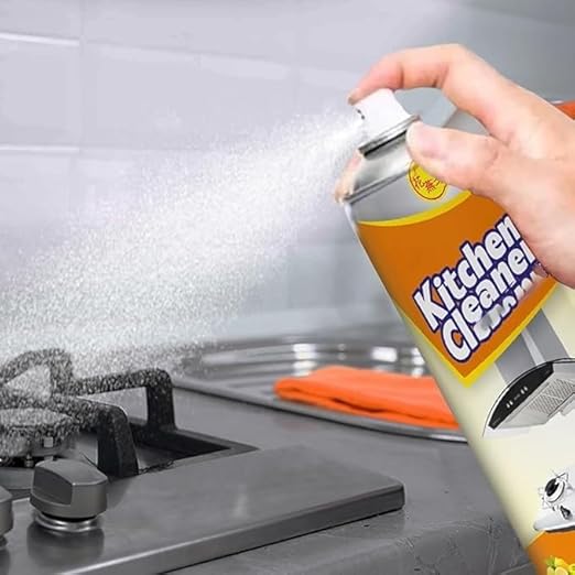 7AGAT foam bubble kitchen cleaner spray with plant-based formula for grease, oil, and stain removal in a 500ml bottle