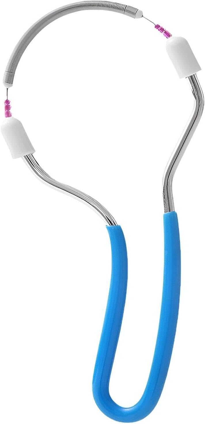 7AGAT facial hair removal spring tool with stainless steel tweezers and soft grip handle for painless face, upper lip, and chin hair removal.