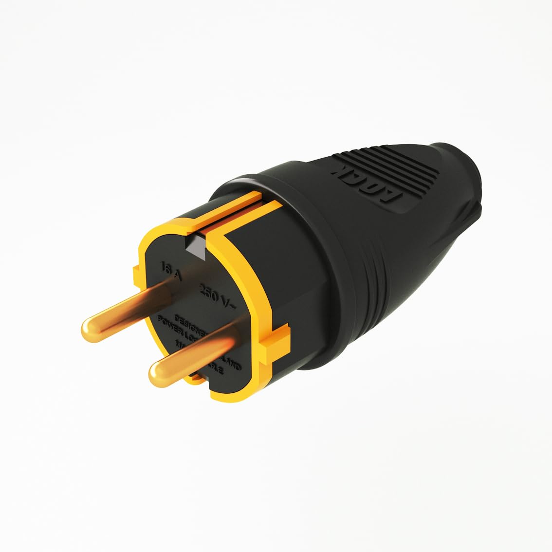 7AGAT iLOCK male electrical plug with 16A 250V, 3500W, 100% copper contacts, black rewirable power plug for extension cords