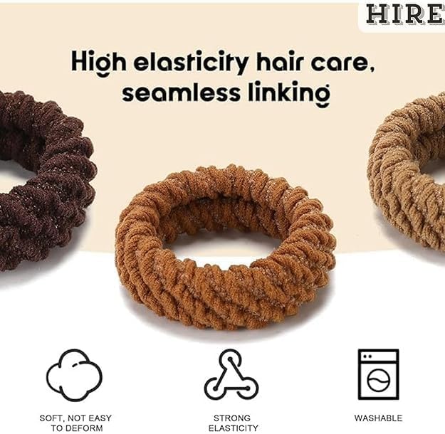 Set of 12 colorful braided ponytail holders by 7AGAT, thick elastic scrunchies for strong hold and no damage to hair.