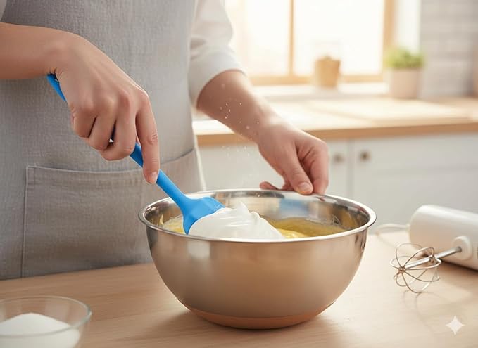 Colorful silicone spatula from 7AGAT Shopping, heat resistant and flexible cooking utensil for non-stick kitchen use.
