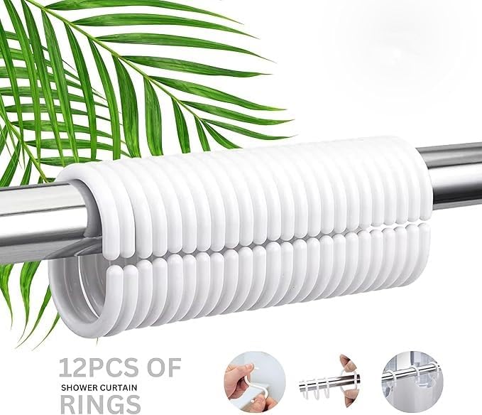 Waterproof 180x200 cm bathroom shower curtain with modern design, 12 hooks, suitable for home and hotel bathrooms by 7AGAT.