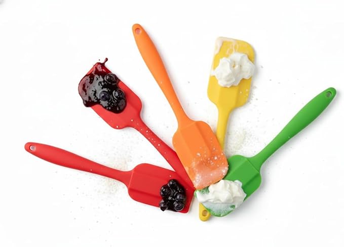 Colorful silicone spatula from 7AGAT Shopping, heat-resistant and flexible for non-stick cooking and baking tasks.
