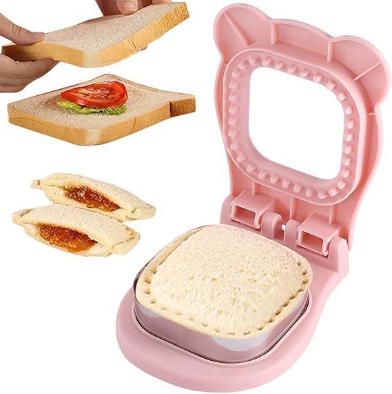 Fun Sandwich Cutter & Sealer, 2-in-1 Easy Lunchbox Tool for Kids & Family Snacks