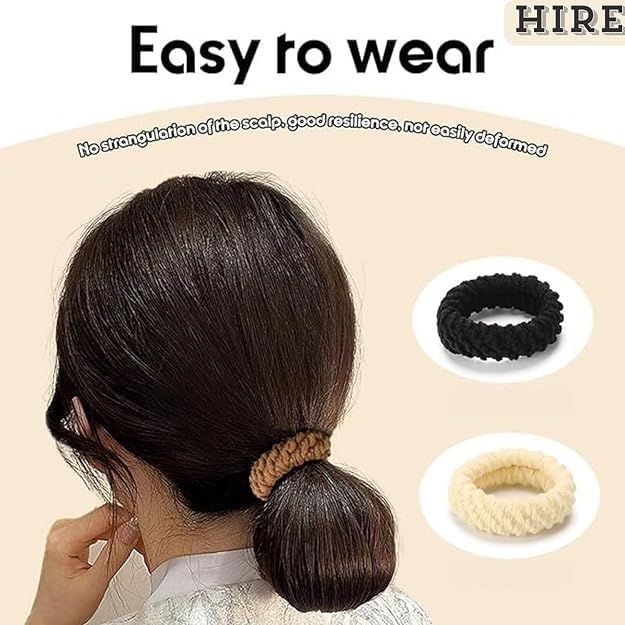 Multi-color braided hair ties for women and girls, thick elastic scrunchies with strong hold, gentle on hair, pack of 12 by 7AGAT.