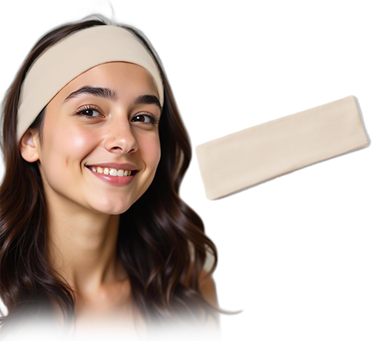 Black stretchy cotton headband by 7AGAT, non-slip elastic hair accessory for women, soft and comfortable for daily wear.