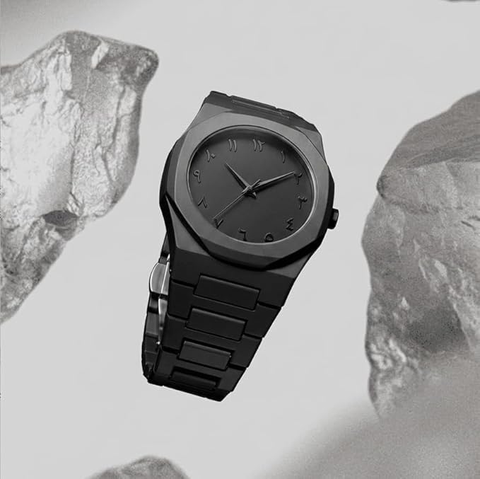 Men's carbon matte wrist watch by 7AGAT with minimalist design, analog face, durable strap, and comfortable fit for daily or formal wear.