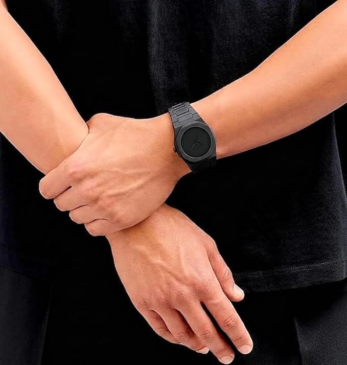 Men's carbon matte wrist watch by 7AGAT with minimalist analog design, durable strap, and comfortable fit for daily and formal wear.