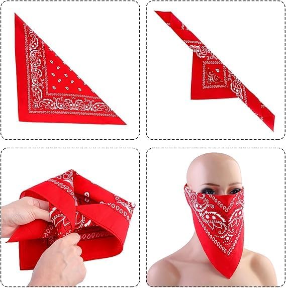 Unisex 7AGAT bandana used as head scarf, neck wrap, face cover, or handkerchief, shown in a versatile fabric design.