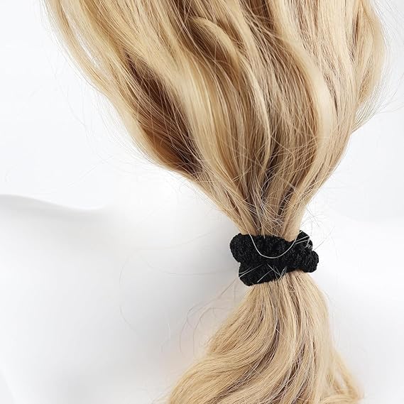 Set of 12 colorful braided hair ties for women and girls, thick elastic scrunchies with strong hold and no damage, by 7AGAT.