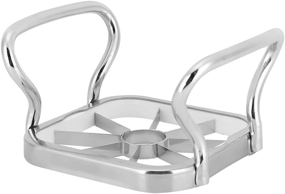 7AGAT stainless steel apple cutter and slicer with multi-blades, built-in corer, and ergonomic handles for easy fruit preparation.