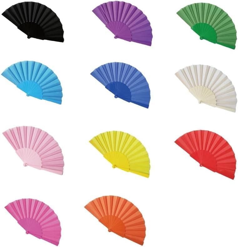 Elegant 7AGAT classic silk handheld folding fan with intricate design, perfect for weddings, parties, performances, and home decor.