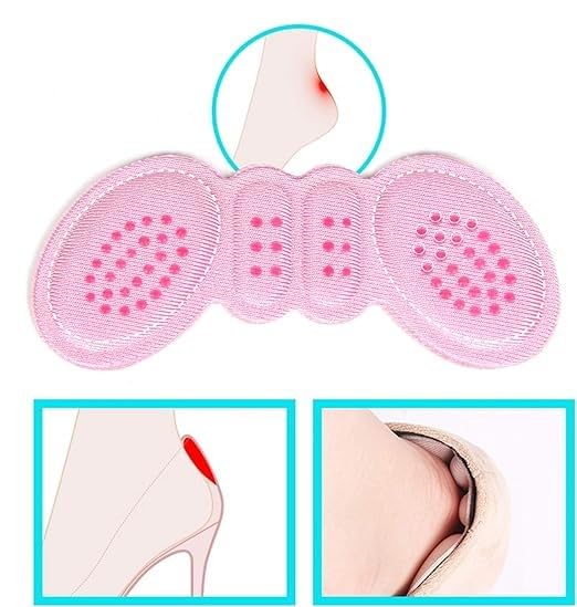 Pair of 7AGAT silicone heel cushion pads with anti-slip grips, designed to prevent blisters and heel pain in high heels, flats, and boots.