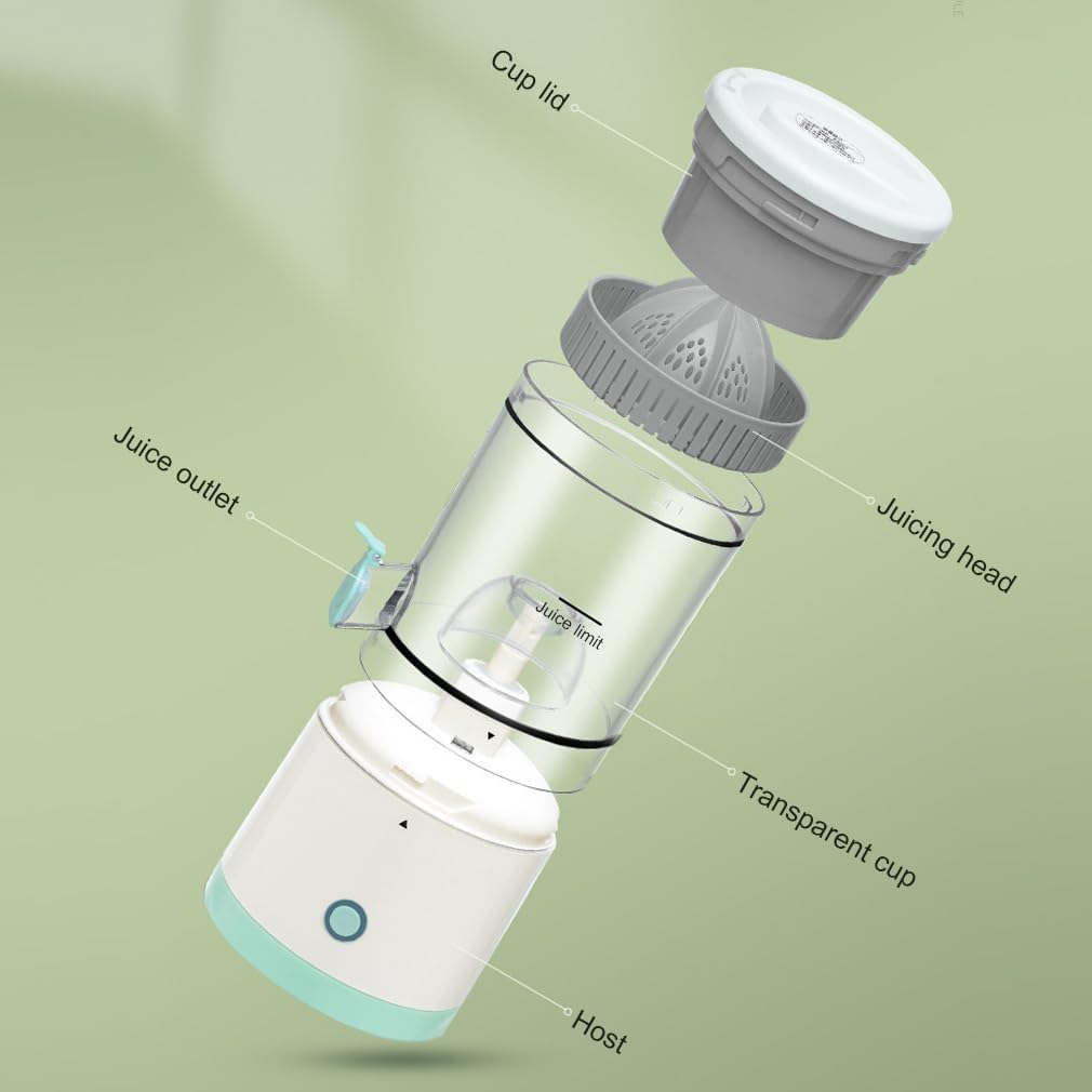 Electric Citrus Juicer with Side Juice Outlet, White, Compact Automatic Juicer for Oranges, Lemons and Grapefruits