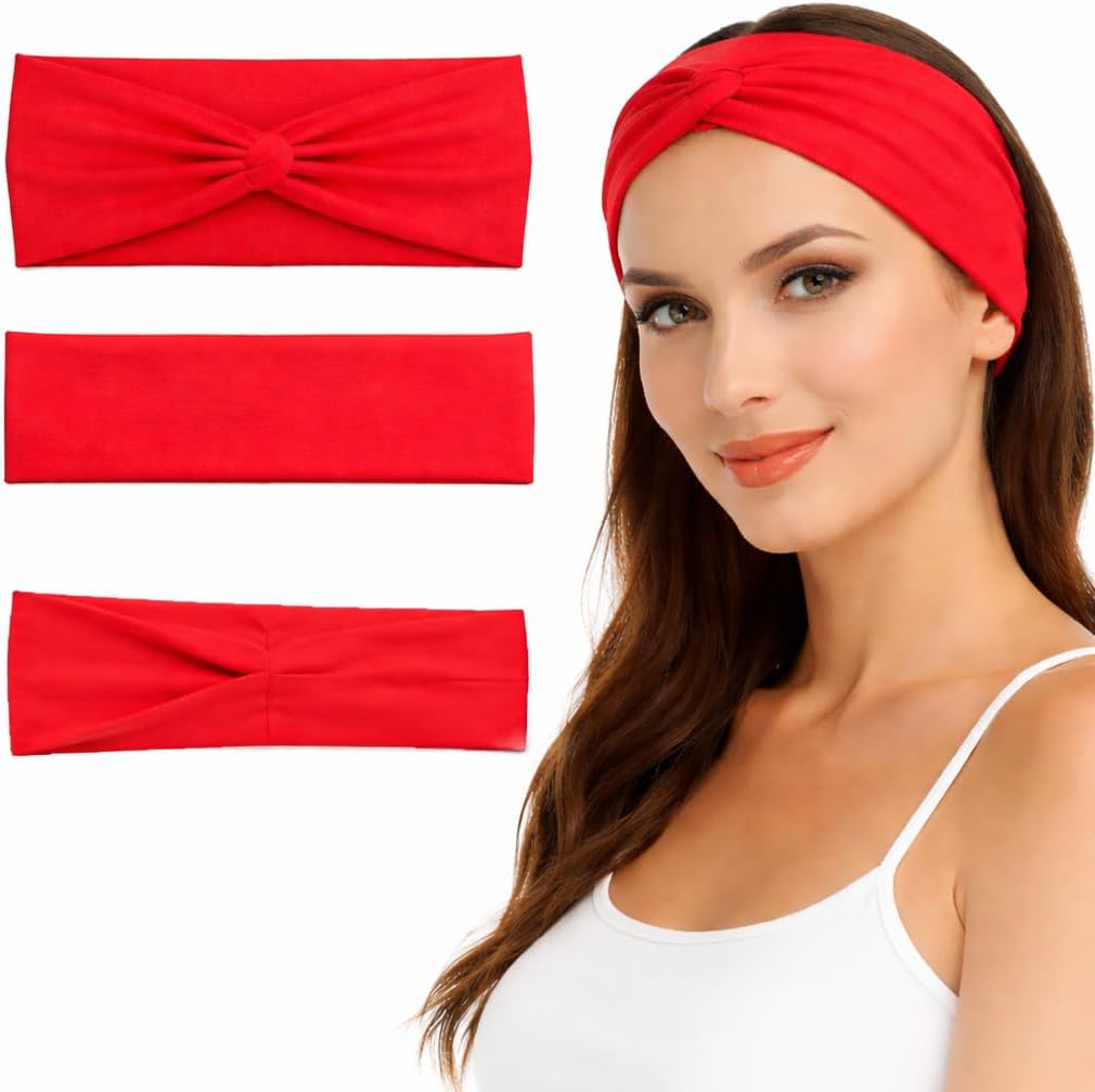 Set of 7AGAT women's headbands featuring twisted knot, flat, and crossover styles, soft stretchy bands for yoga and daily wear